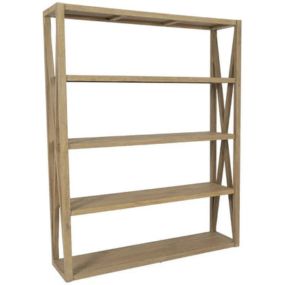 Coastal Teak Verticle X Outdoor Etagere-Etageres-Sunset West-LOOMLAN