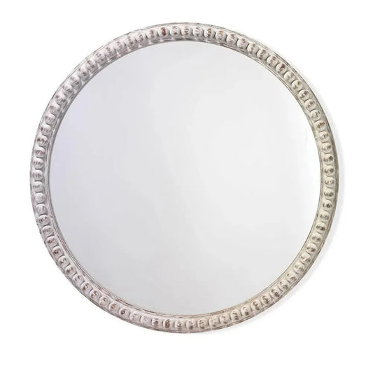 Coastal Whiteed Fir Wood Audrey Beaded Wall Mirror - LOOMLAN - Jamie Young - Wall Mirrors