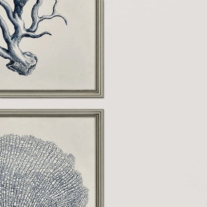 Coastal Wood Blue Framed Wall Art 4PC