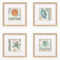 Coastline Green Framed Wall Art 4PC