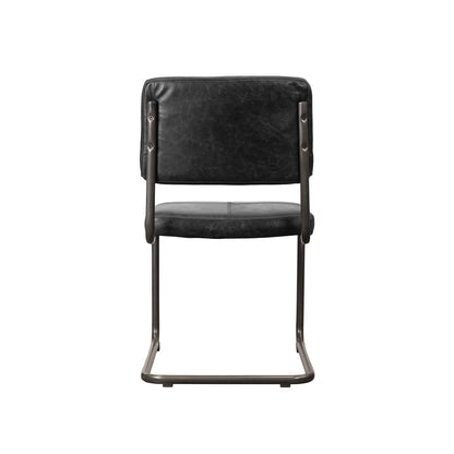 Cobain Black Leather Dining Chair 2PC