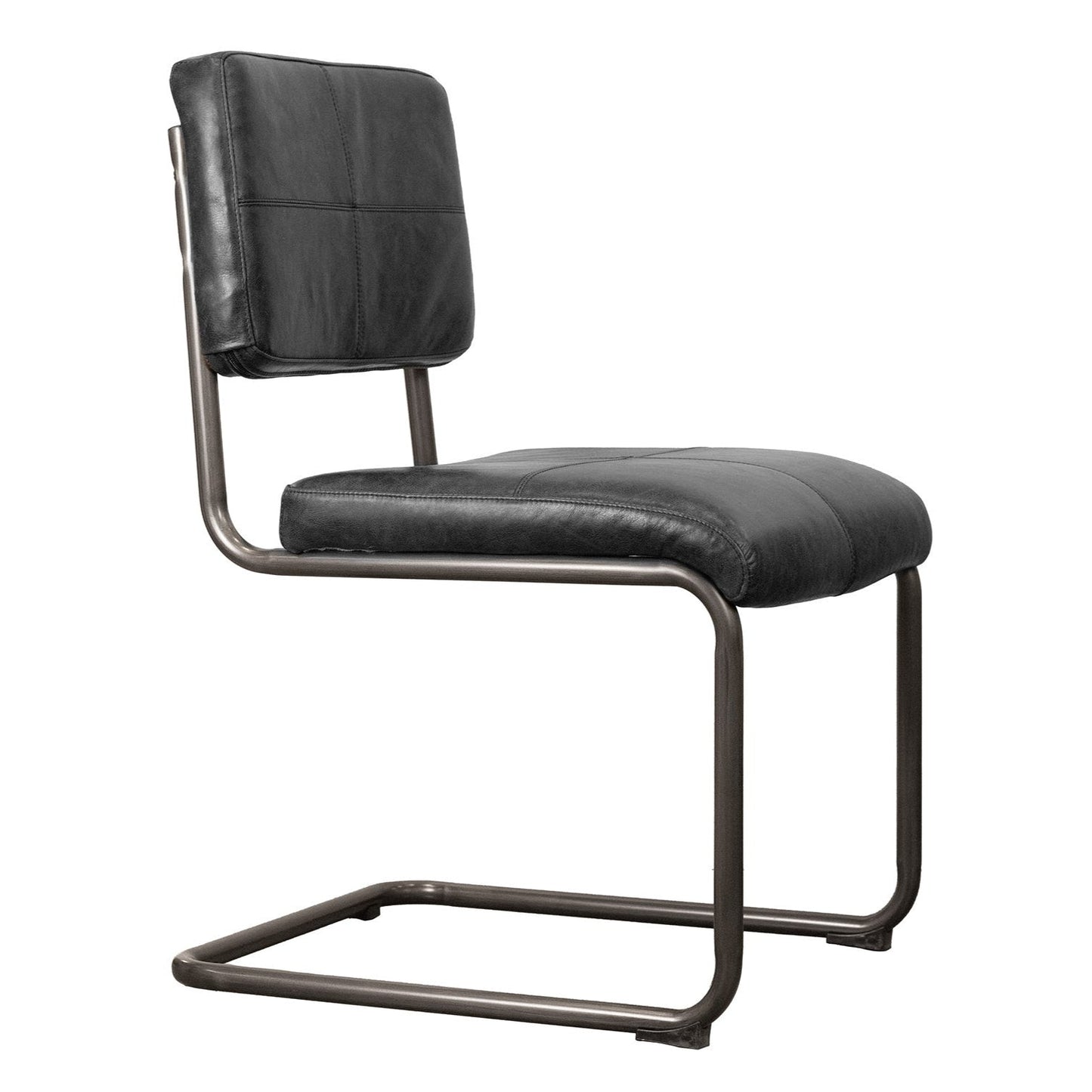 Cobain Black Leather Dining Chair 2PC