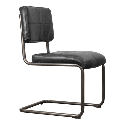 Cobain Black Leather Dining Chair 2PC