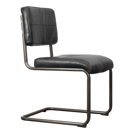 Cobain Black Leather Dining Chair 2PC