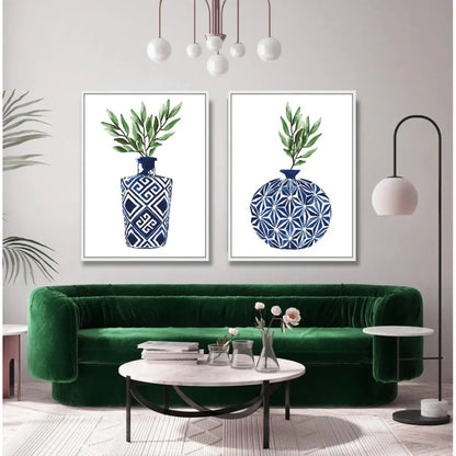 Cobalt Geometric IV d Canvas Canvas Art For Living Room - LOOMLAN - LOOMLAN - Canvas Art
