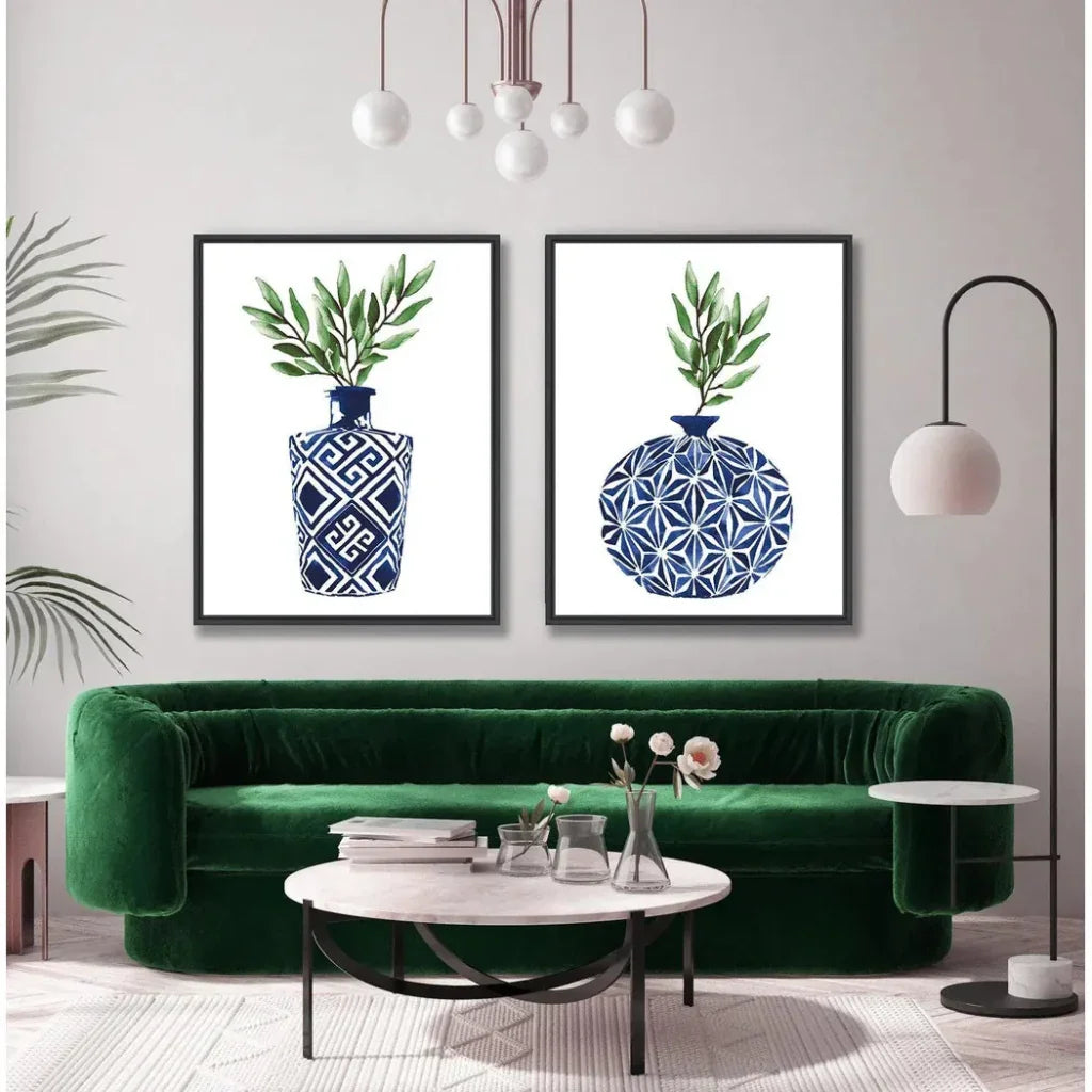 Cobalt Geometric IV d Canvas Canvas Art For Living Room - LOOMLAN - LOOMLAN - Canvas Art