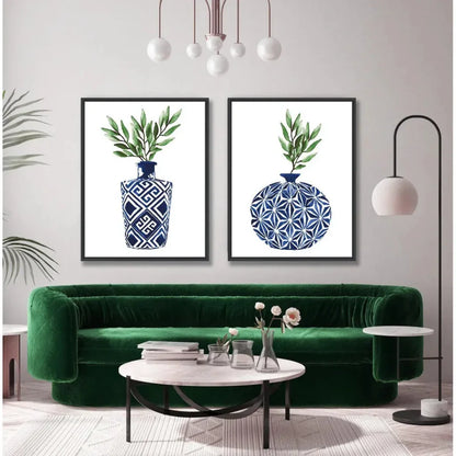 Cobalt Geometric IV d Canvas Canvas Art For Living Room - LOOMLAN - LOOMLAN - Canvas Art