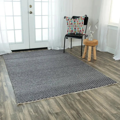 Cobi Basketweave Charcoal Area Rugs For Living Room - LOOMLAN - LOOMLAN - Area Rugs