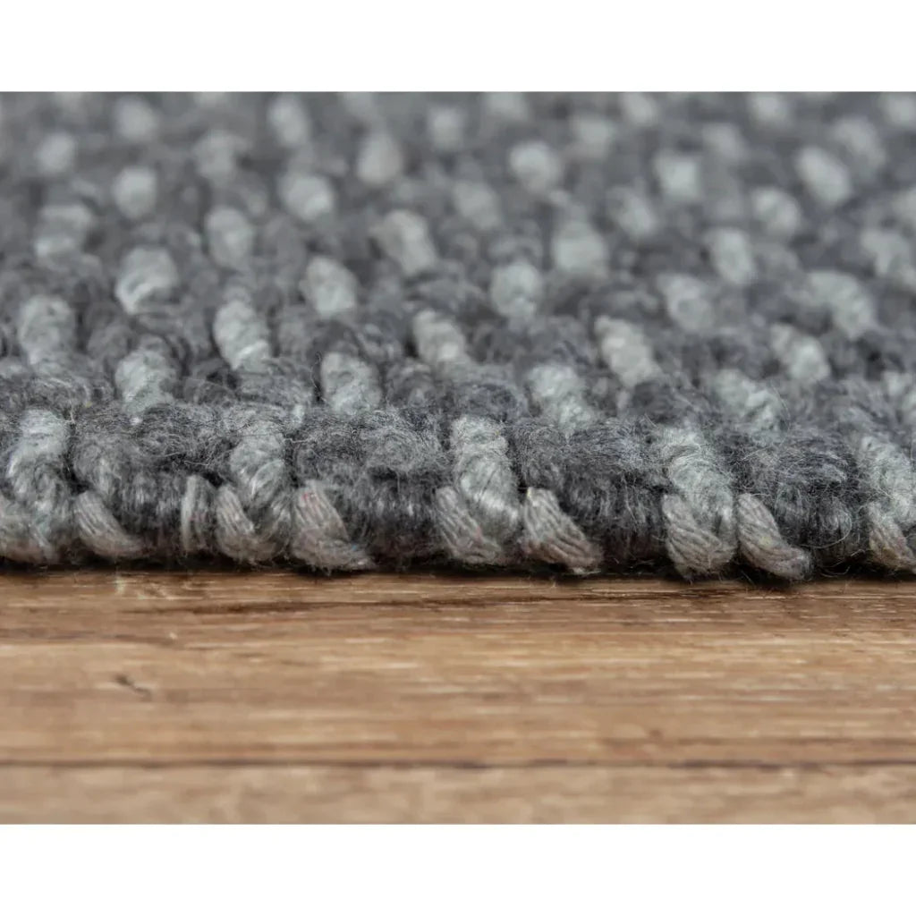 Cobi Basketweave Charcoal Area Rugs For Living Room - LOOMLAN - LOOMLAN - Area Rugs