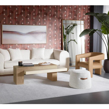 Cobourg Lounge Chair Modern Sesame Leather - LOOMLAN - SUNPAN - Accent Chairs