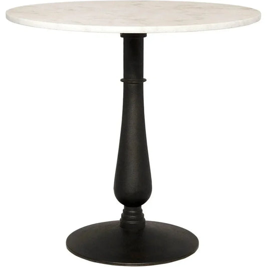 Cobus Iron and Marble Round Side Table - LOOMLAN - Noir - Side Tables