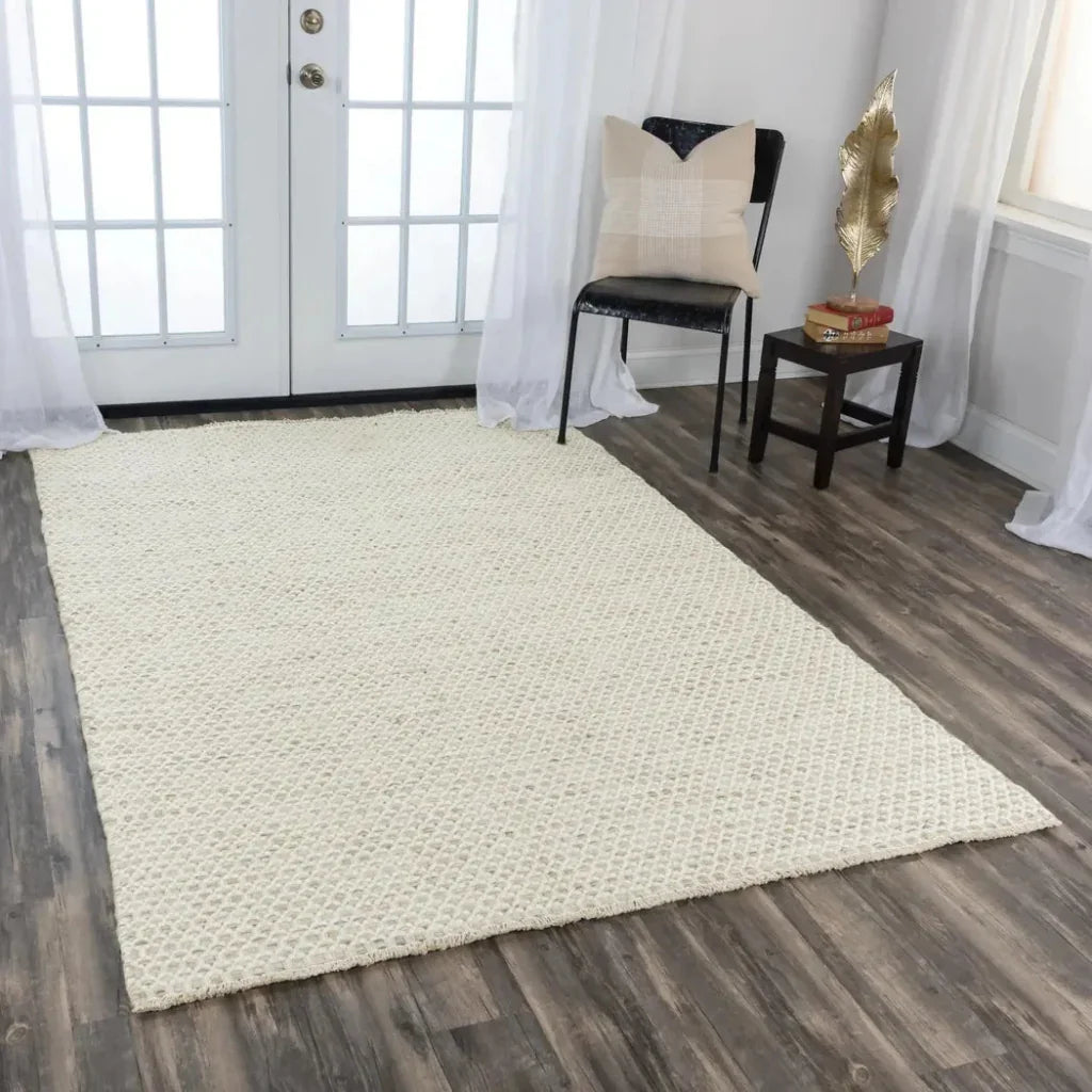 Coce Basketweave Beige Area Rugs For Living Room - LOOMLAN - LOOMLAN - Area Rugs