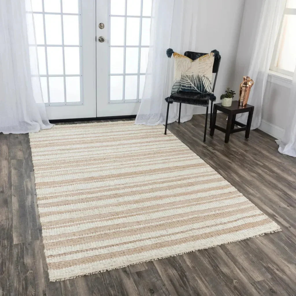 Coch Stripe Beige Area Rugs For Living Room - LOOMLAN - LOOMLAN - Area Rugs