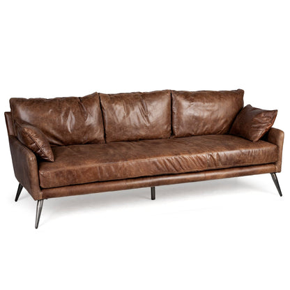 Cochrane Top Grain Leather Three Seater Sofa