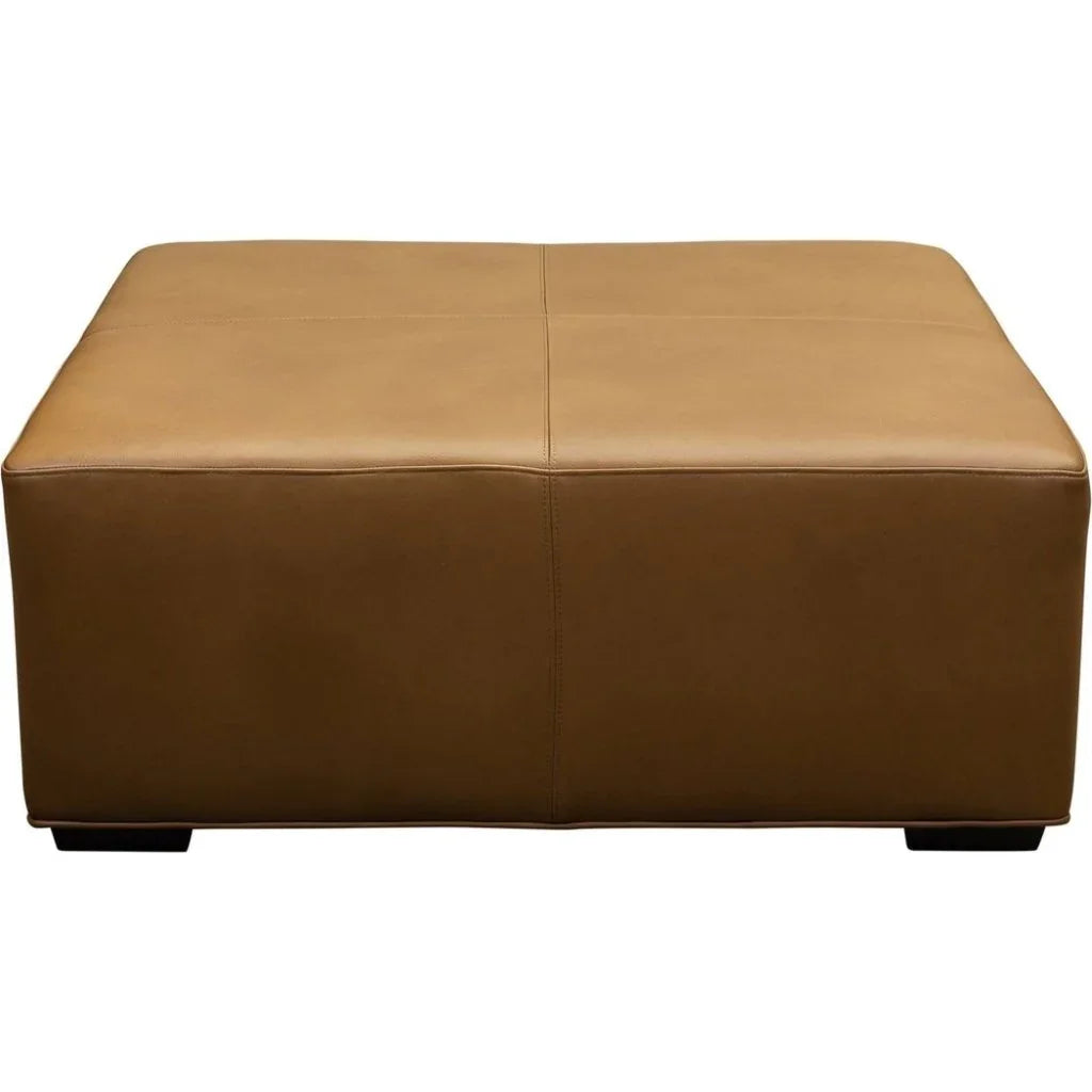 Cocktail Hour Leather Elegance Ottoman - LOOMLAN - Ottomans