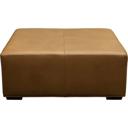 Cocktail Hour Leather Elegance Ottoman - LOOMLAN - Ottomans