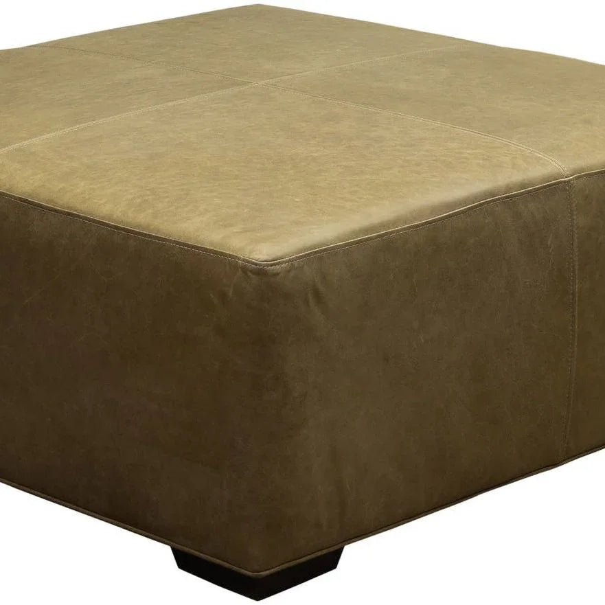 Cocktail Hour Leather Elegance Ottoman - LOOMLAN - Ottomans