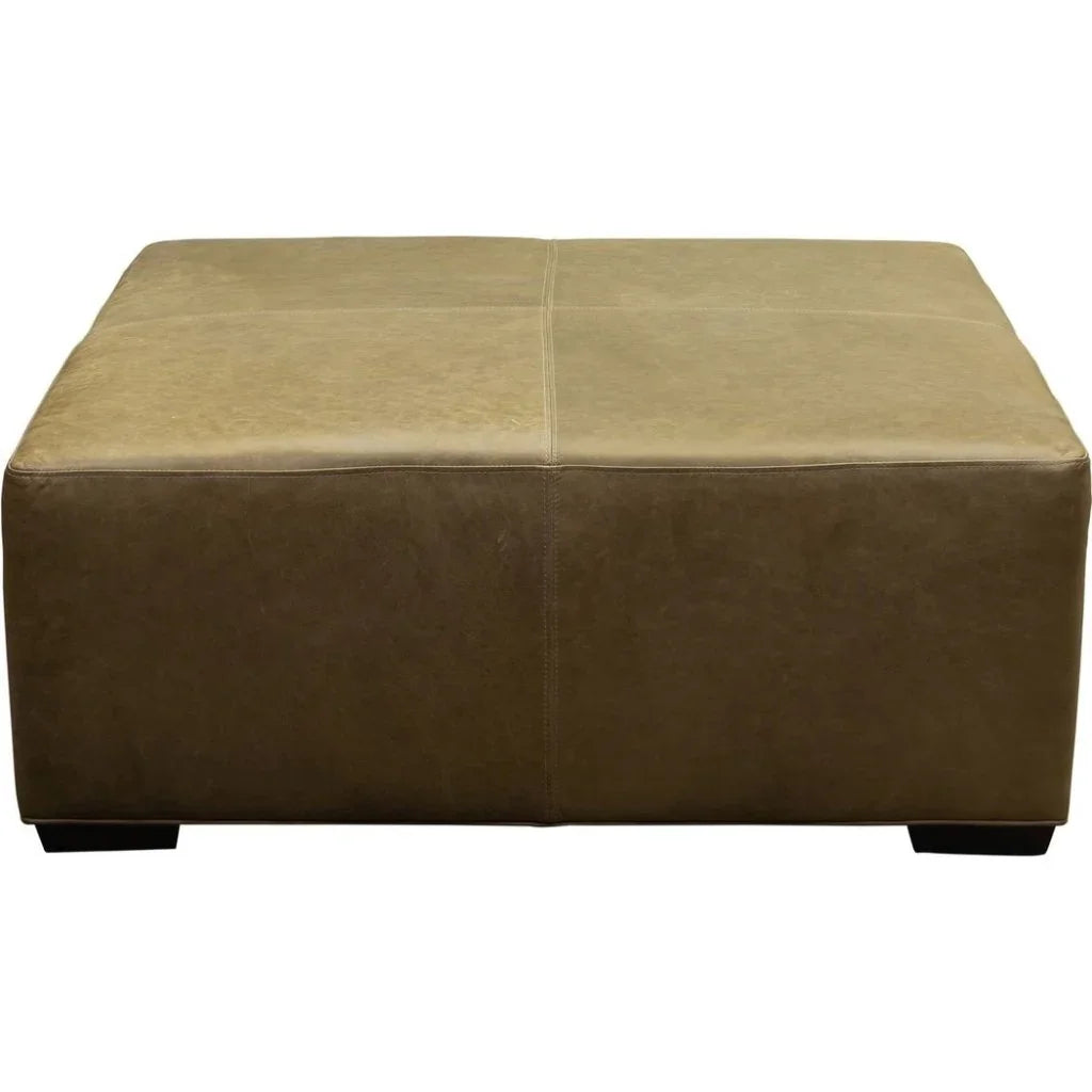 Cocktail Hour Leather Elegance Ottoman - LOOMLAN - Ottomans
