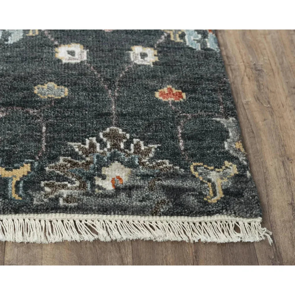 Cody Floral Charcoal Large Area Rugs For Living Room - LOOMLAN - LOOMLAN - Area Rugs