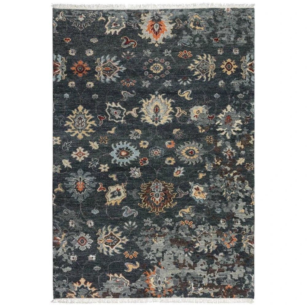 Cody Floral Charcoal Large Area Rugs For Living Room - LOOMLAN - LOOMLAN - Area Rugs