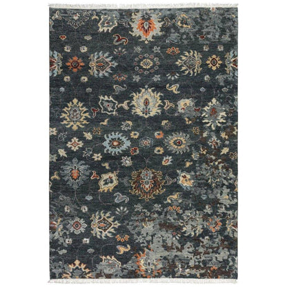 Cody Floral Charcoal Large Area Rugs For Living Room - LOOMLAN - LOOMLAN - Area Rugs