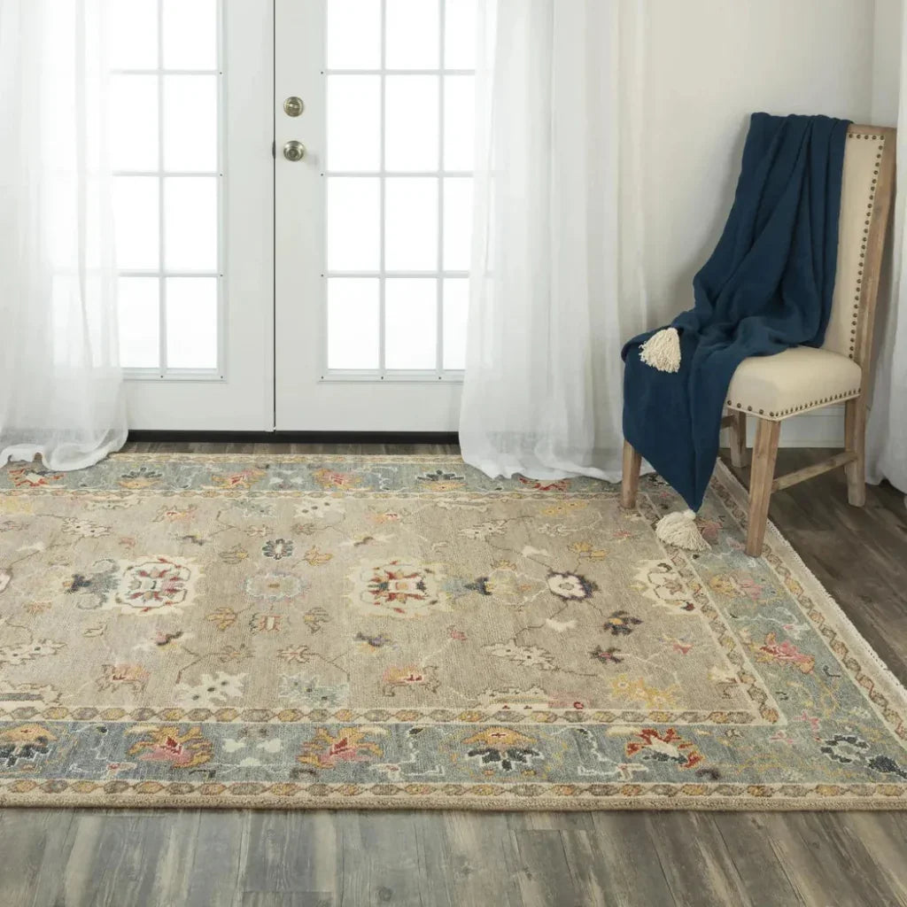 Cofe Floral Beige Large Area Rugs For Living Room - LOOMLAN - LOOMLAN - Area Rugs