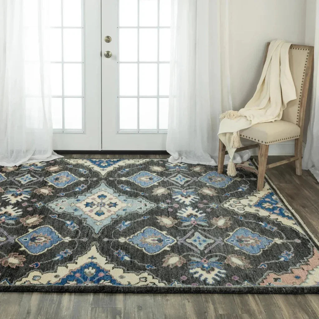 Cogo Geometric Charcoal Large Area Rugs For Living Room - LOOMLAN - LOOMLAN - Area Rugs