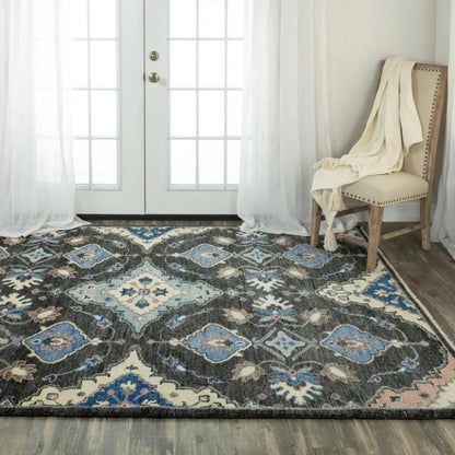 Cogo Geometric Charcoal Large Area Rugs For Living Room - LOOMLAN - LOOMLAN - Area Rugs