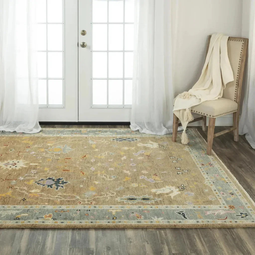 Cohu Floral Tan Large Area Rugs For Living Room - LOOMLAN - LOOMLAN - Area Rugs