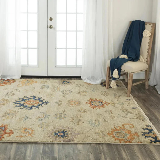 Coir Floral Beige Large Area Rugs For Living Room - LOOMLAN - LOOMLAN - Area Rugs