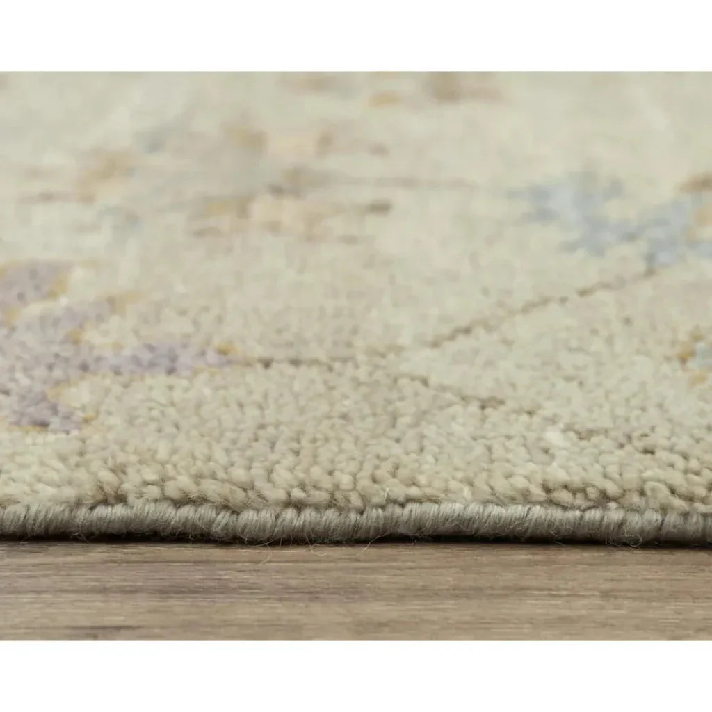Coir Floral Beige Large Area Rugs For Living Room - LOOMLAN - LOOMLAN - Area Rugs