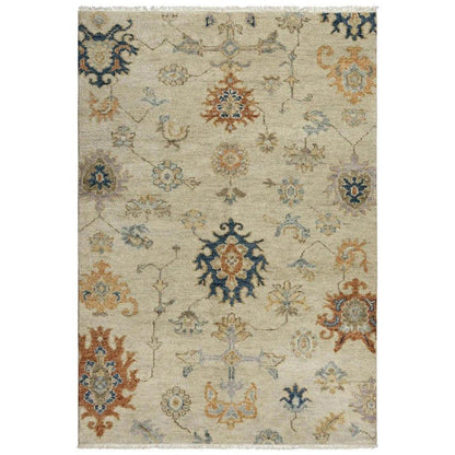 Coir Floral Beige Large Area Rugs For Living Room - LOOMLAN - LOOMLAN - Area Rugs