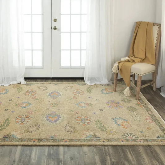Cola Floral Beige Large Area Rugs For Living Room - LOOMLAN - LOOMLAN - Area Rugs
