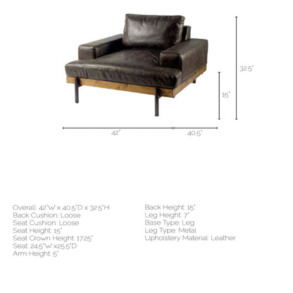 Colburne Brown Leather Club Chair
