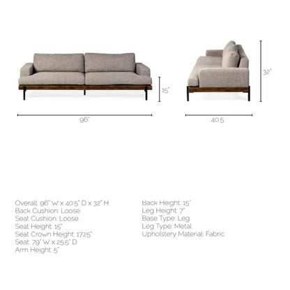 Colburne Premium Fabric Three Seater Sofa