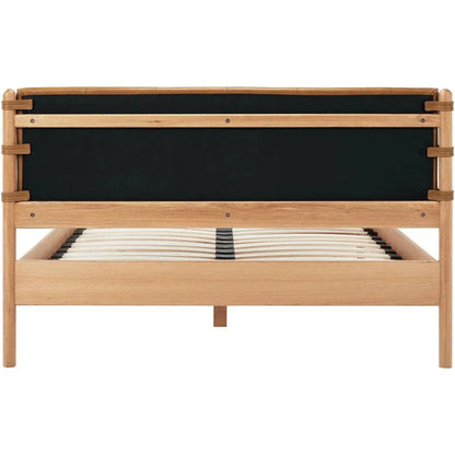 Colby Leather and Wood Camel Bed - LOOMLAN - Moe's Home - Beds