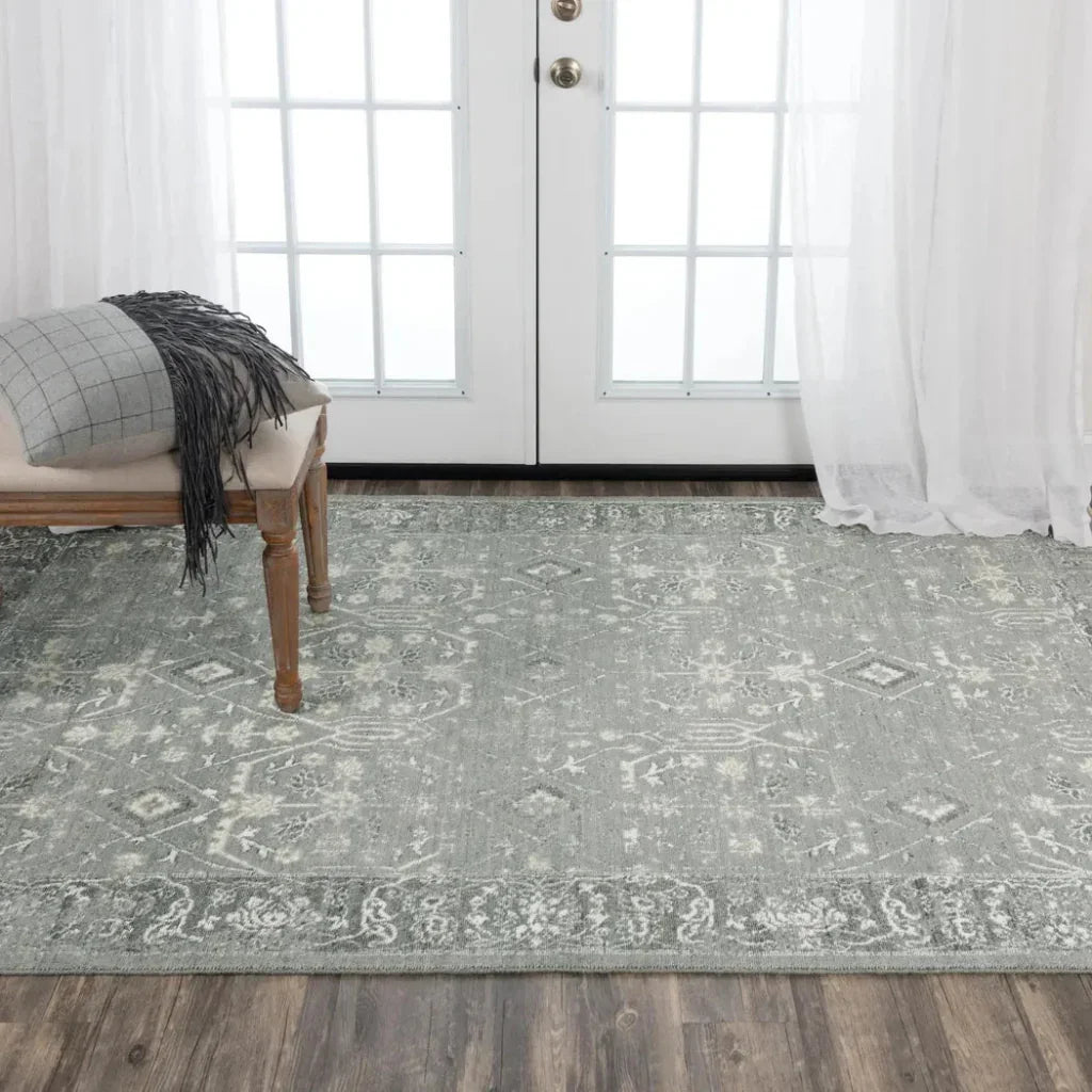 Cold Floral Gray Large Area Rugs For Living Room - LOOMLAN - LOOMLAN - Area Rugs