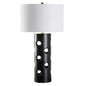 Cole Column Black Leather Table Lamp