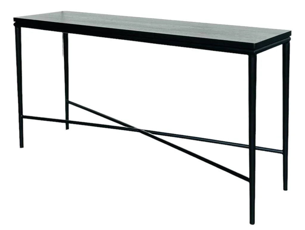 Cole Metal Framed Black Console Table - LOOMLAN - Artesia - Console Tables