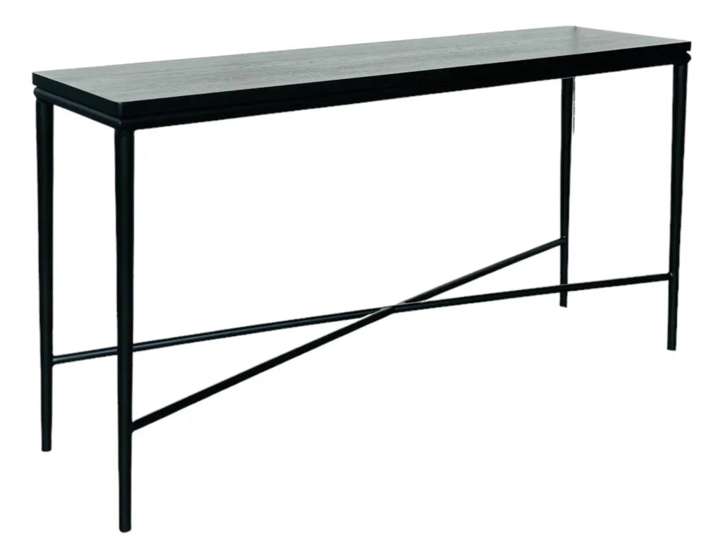 Cole Metal Framed Black Console Table - LOOMLAN - Artesia - Console Tables