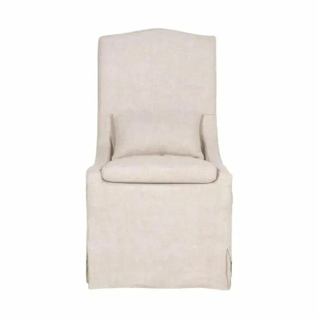 Colette Slipcover Dining Chair 2PC Bisque French Linen - LOOMLAN - Essentials For Living - Dining Chairs