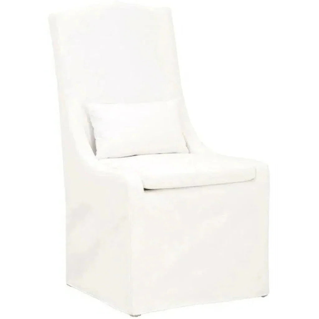 Colette Slipcover Dining Chair 2PC LiveSmart White - LOOMLAN - Essentials For Living - Dining Chairs