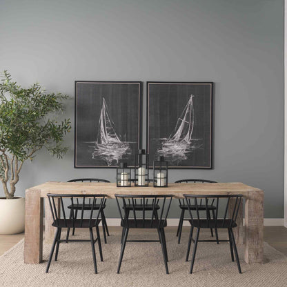 Colin Black Metal Armless Dining Chair (Set of 2)