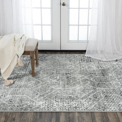 Coll Geometric Gray Large Area Rugs For Living Room - LOOMLAN - LOOMLAN - Area Rugs