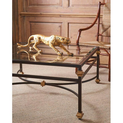 Collar Bronze Finish Glass Top Square Coffee Table - LOOMLAN - Chelsea House - Coffee Tables