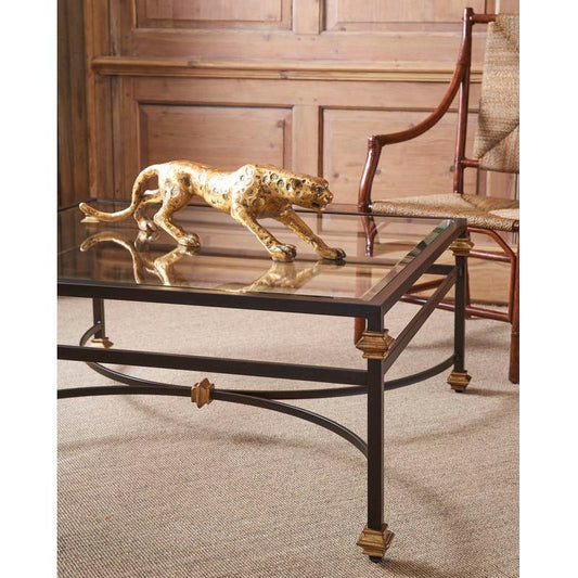 Collar Bronze Finish Glass Top Square Coffee Table - LOOMLAN - Chelsea House - Coffee Tables