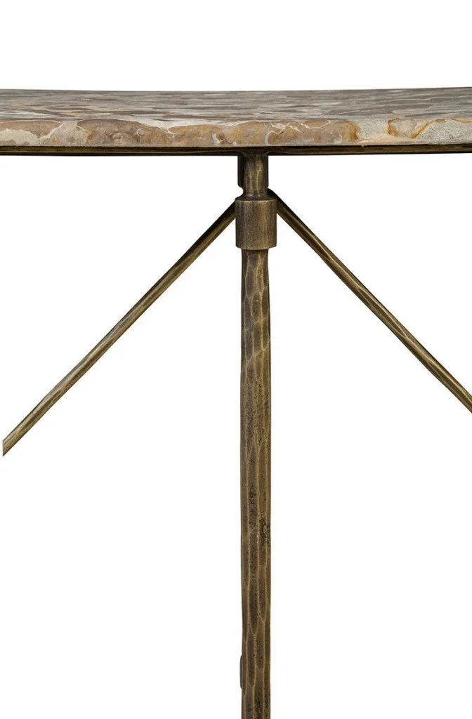 Colmar Marble Top Oval Console Table - LOOMLAN - Furniture Classics - Console Tables