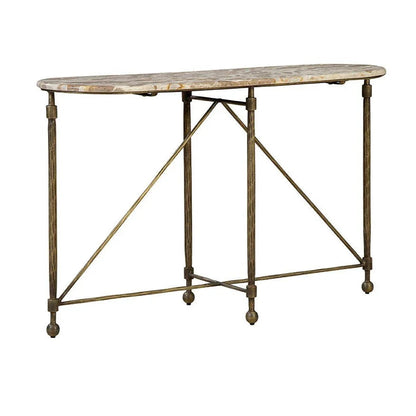 Colmar Marble Top Oval Console Table - LOOMLAN - Furniture Classics - Console Tables