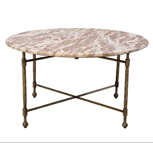 Colmar Marble Top Round Cocktail Table - LOOMLAN - Furniture Classics - Coffee Tables