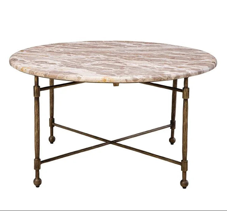 Colmar Marble Top Round Cocktail Table - LOOMLAN - Furniture Classics - Coffee Tables